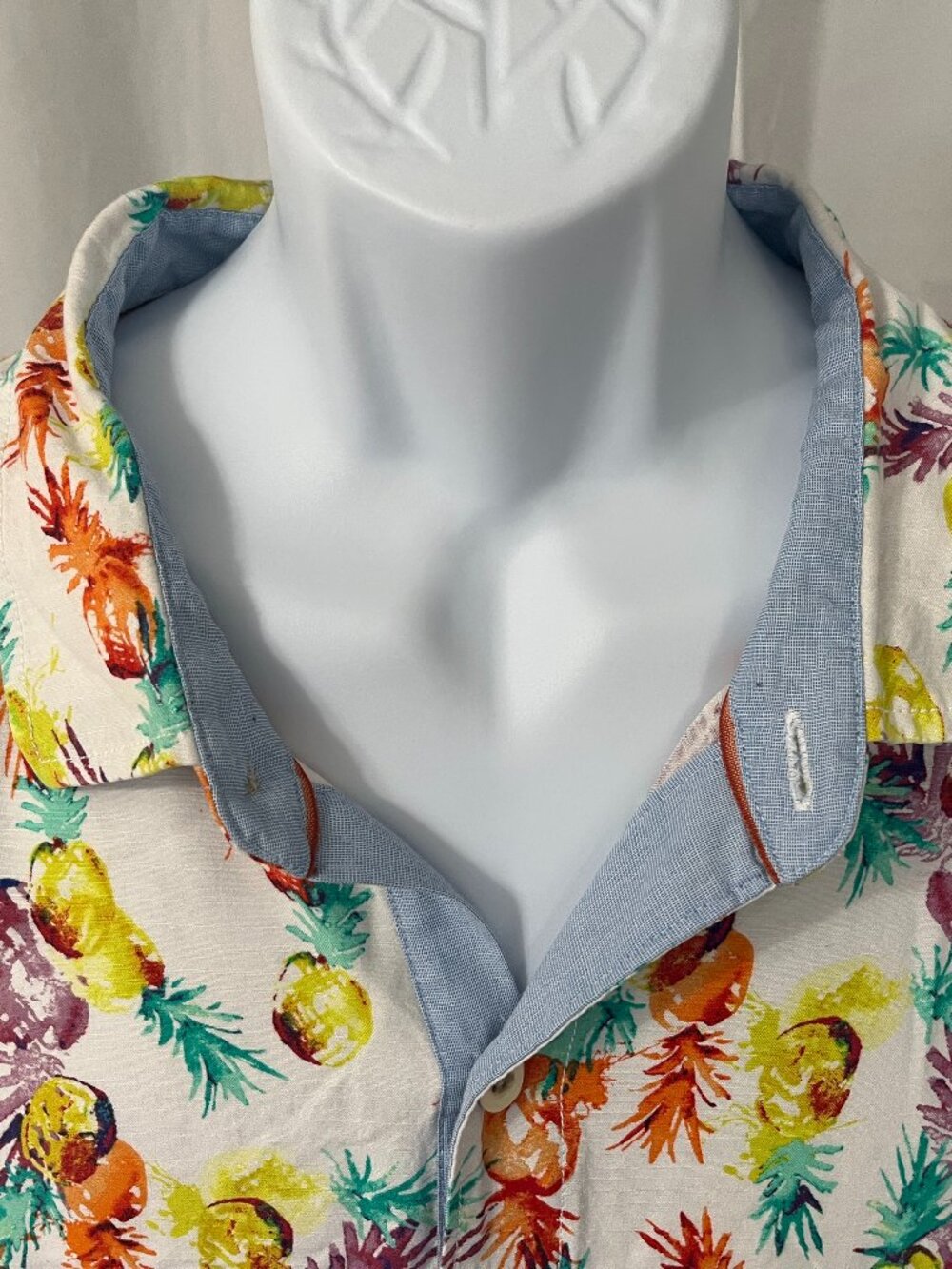 🐟 Tommy Bahama Men’s White Pineapple Print The Veracruz Cay Shirt 3XL 🌊
